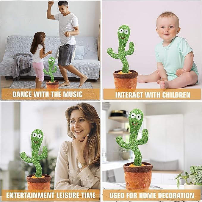 Dancing Talking Cactus Toy - Singing, Mimicking, Recording